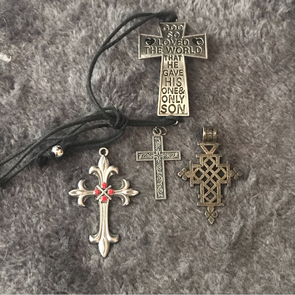 Religious Faith Cross Jewelry Lot of 4